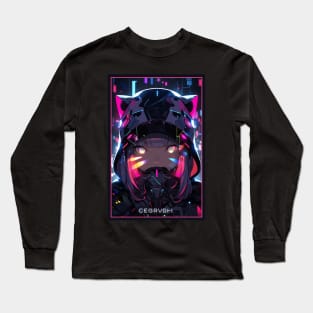 Anime Cat Girl | Quality Anime Design | Chibi Cat Girl Miaw | Manga Anime Art Long Sleeve T-Shirt